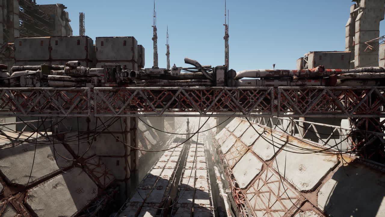 paisaje urbano de hormigón post-apocalíptico