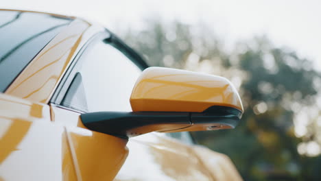 woman washing a yellow car