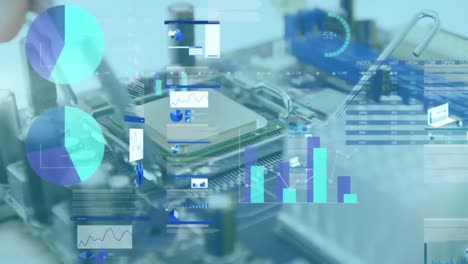 Animación-Del-Procesamiento-De-Datos-Financieros-Sobre-Manos-Y-Placa-De-Circuito-De-Computadora