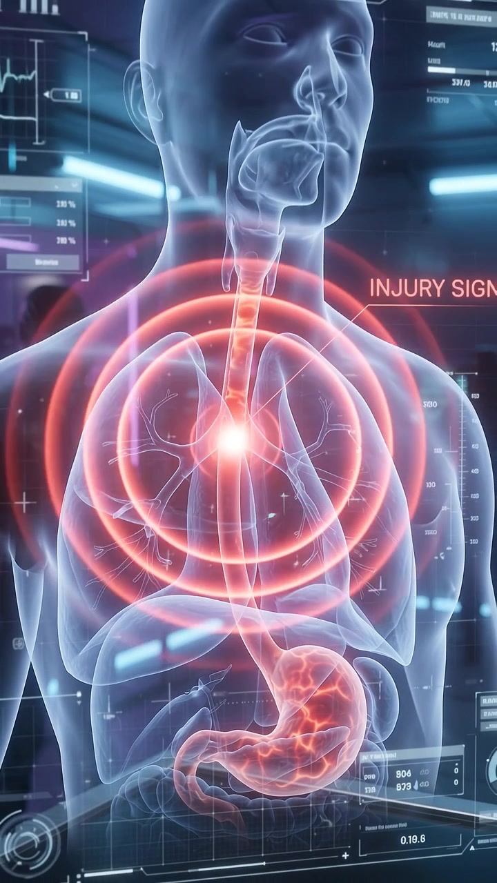 Medical Professional Analyzing Holographic Human Anatomy Scan