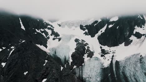 aerial view of vinciguerra glacier in ushuaia, tierra del fuego, argentina