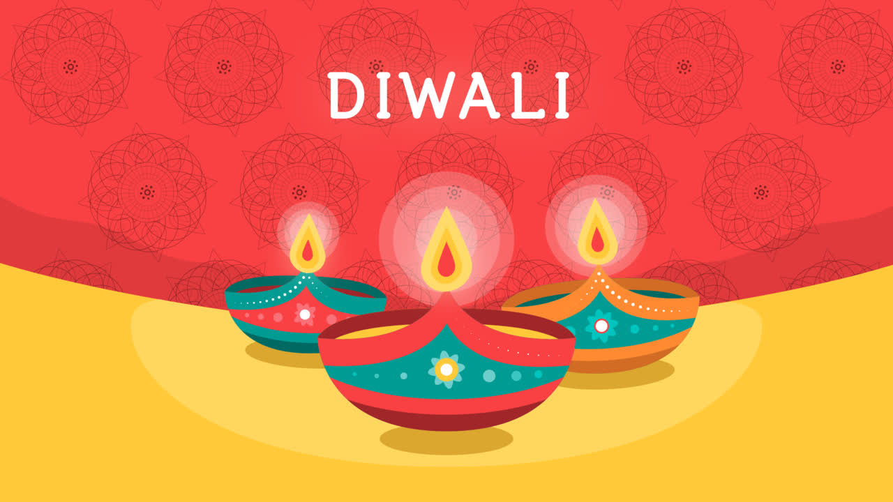 una animación de un hermoso fondo de diwali con diseño plano