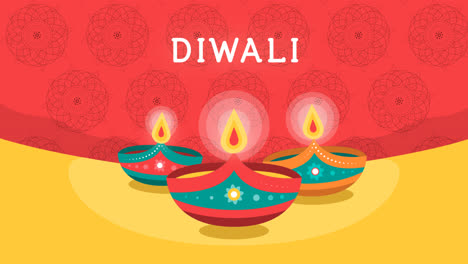 an animation of a lovely diwali background with flat design