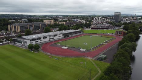 mardyke sports ground cork city, ireland aerial drone view