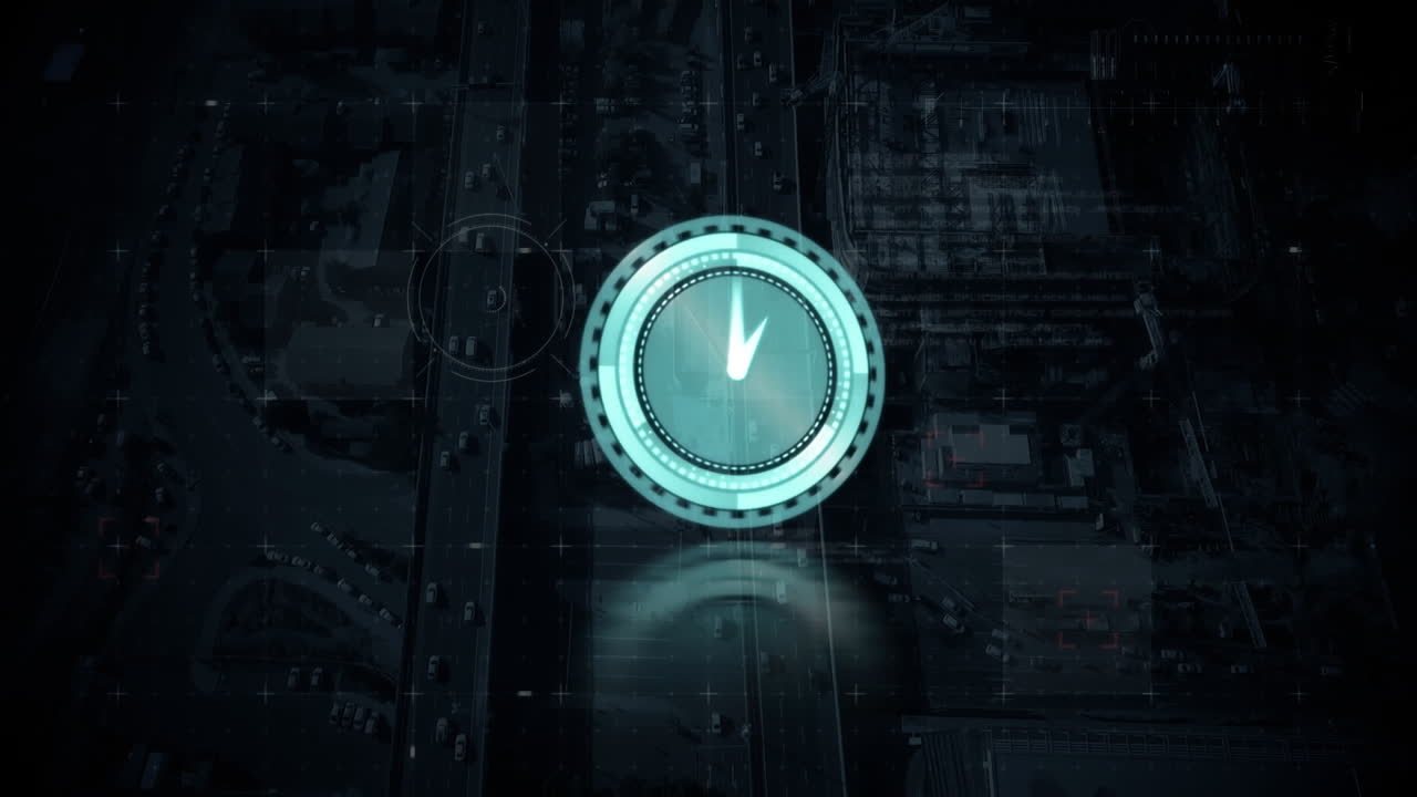 Fast moving clock and cityscape