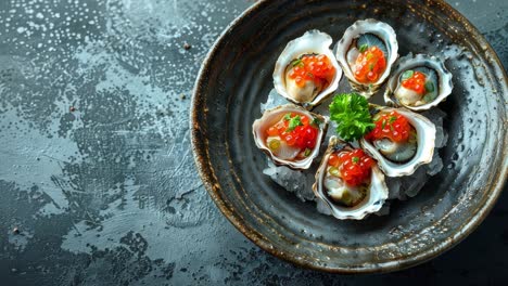 oysters with caviar