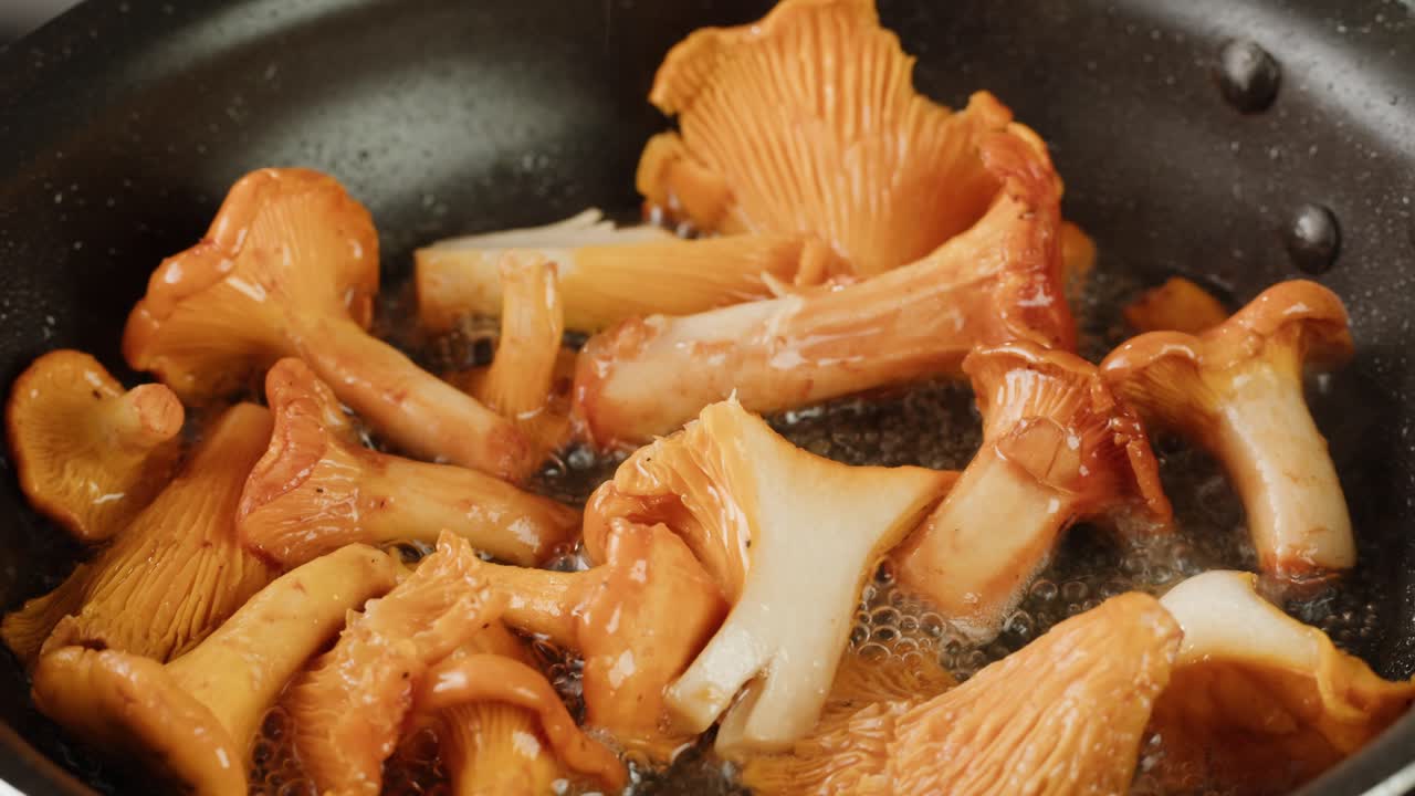 Frying Chanterelle Mushrooms
