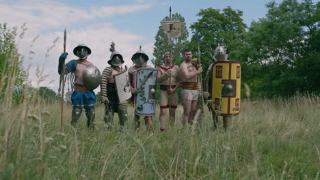 roman legionaries in reenactment
