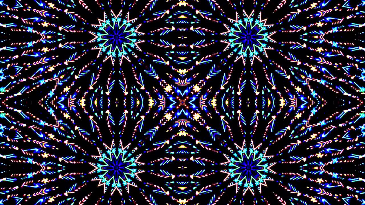 Beautiful abstract kaleidoscope that shines, a radiant light that regulates the subtle movements