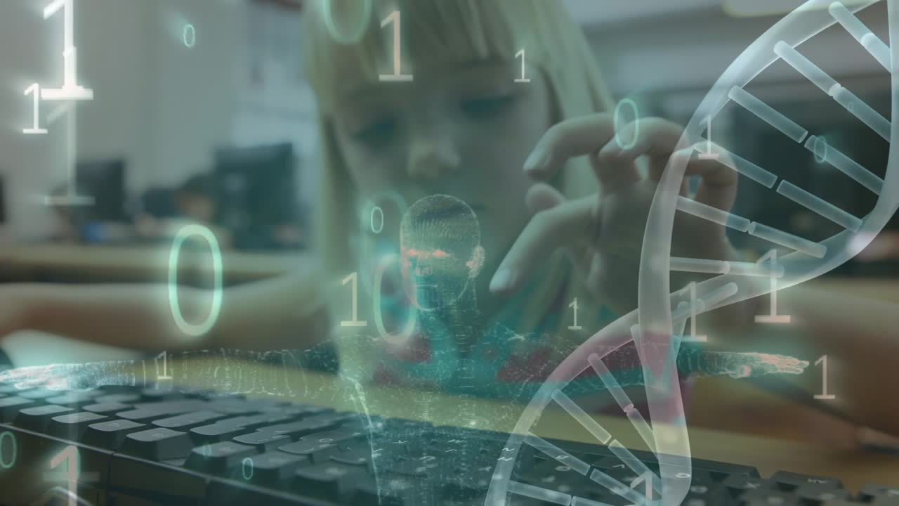 Animation of network security padlock over people using payment terminal