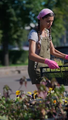 teenager working in a garden