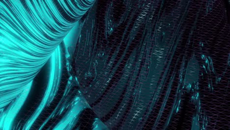 Motion graphics of wavy blue and black background, empty copy space