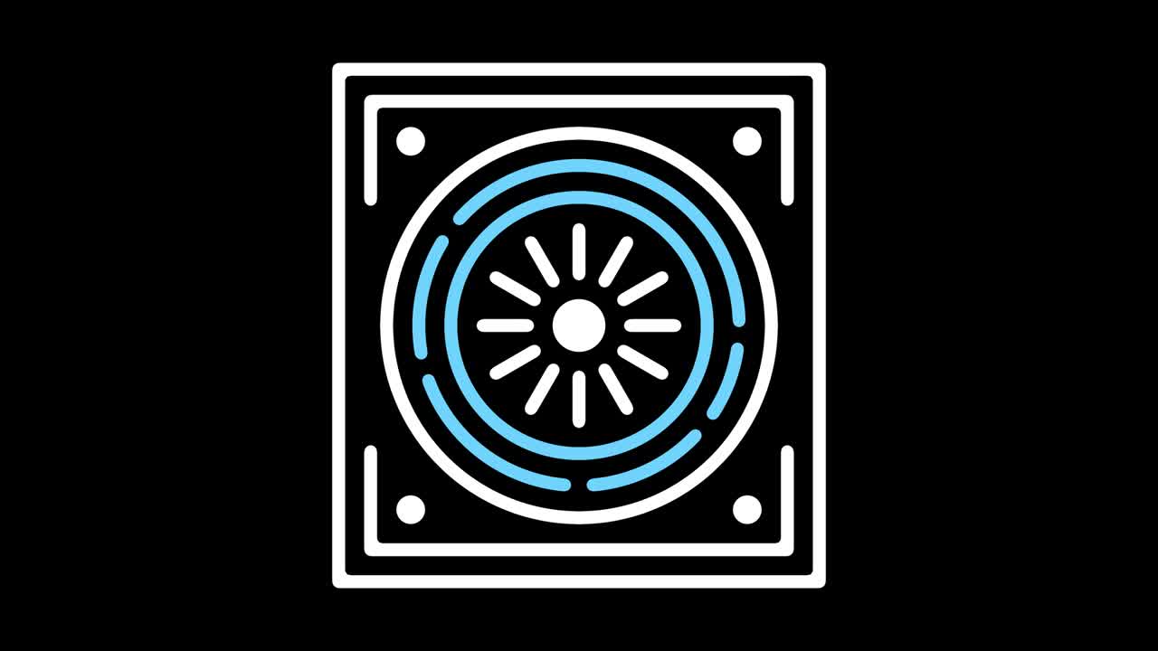 animación del icono de la línea de aire acondicionado con alfa