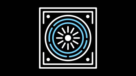 animación del icono de la línea de aire acondicionado con alfa