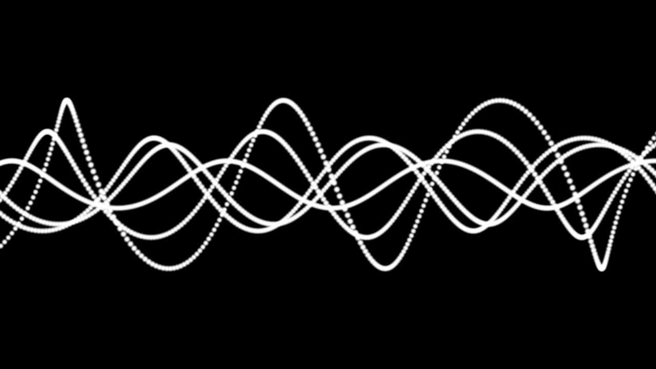 Randomly moving white lines on black background