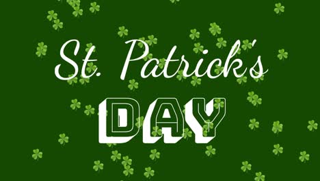 Word-St.-Patricks-day-with-animation-of-green-clovers-floating