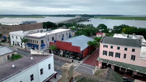 rooftop aerial view downtwon beaufort sc, south carolina