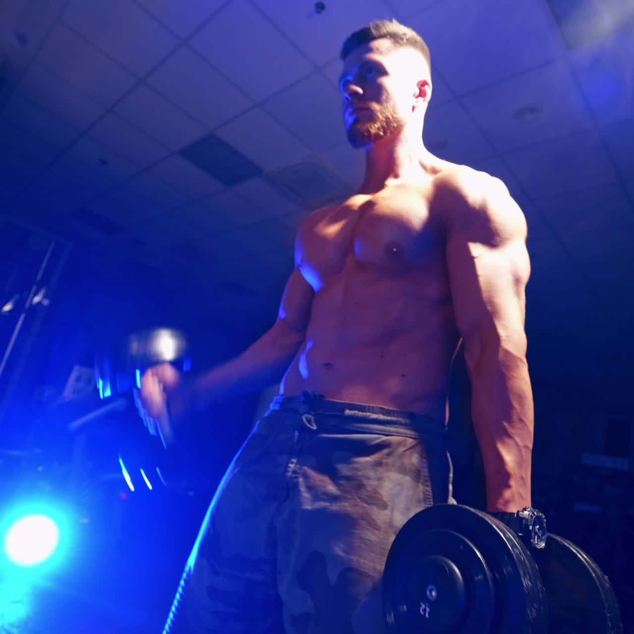 Man training in a gym