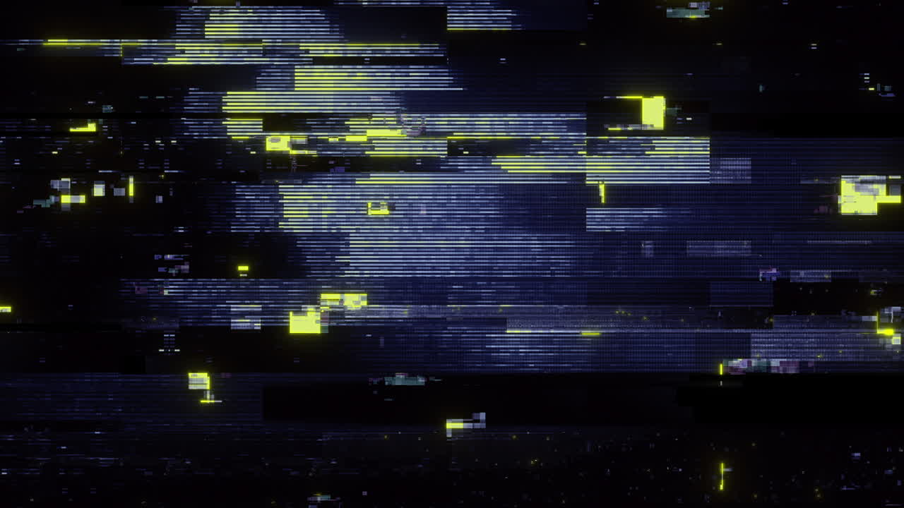 Abstract Digital Glitch Effect with Flickering Lines