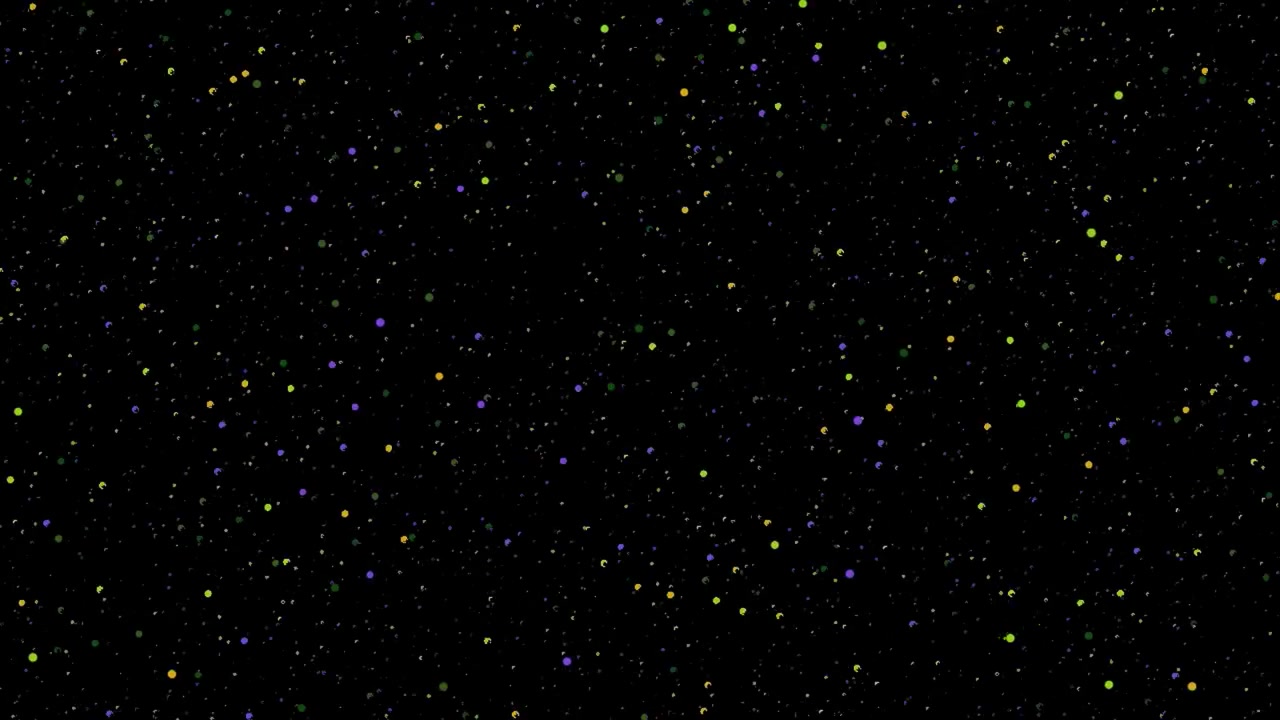 Abstract Motion Background with Floating Colorful Particles on Black