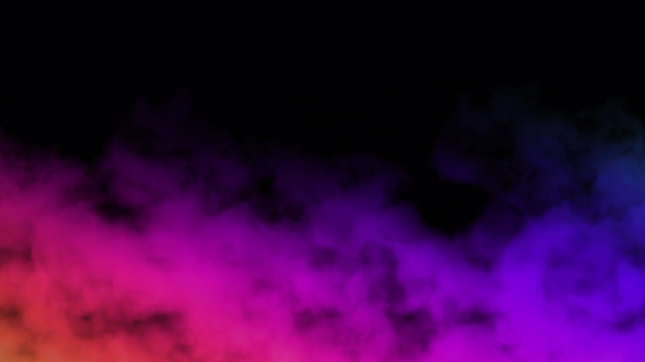 미래의 보라색 연기가 검은 바탕에, 루프 비디오.
