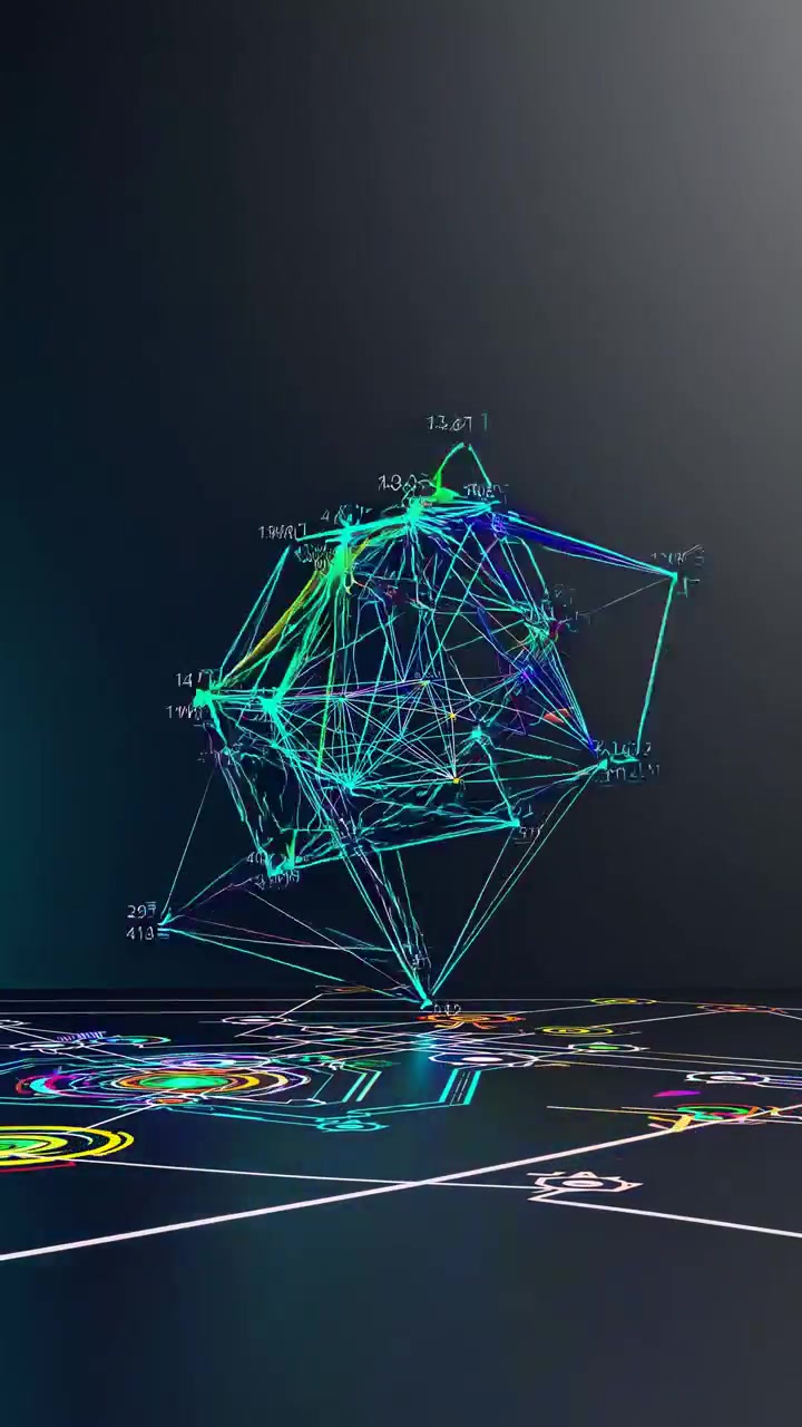 Abstract Digital Network Visualization with Floating Data Points