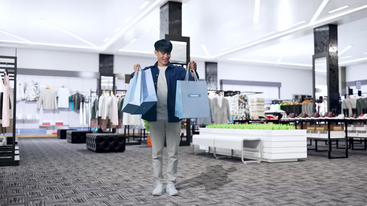 백화점에서 쇼핑하는 남자