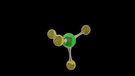 animación de micro 3d de moléculas en fondo negro
