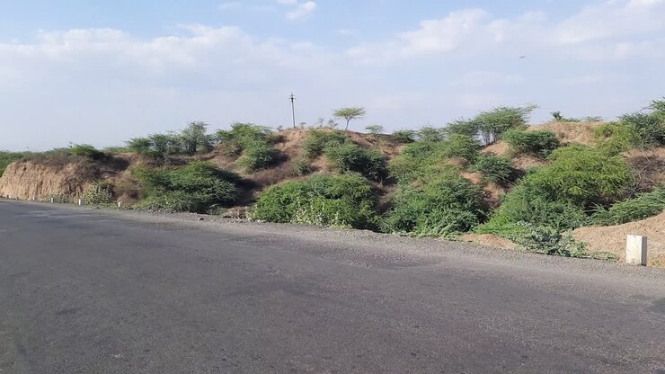 Aerial View of a Landscape Empty village road