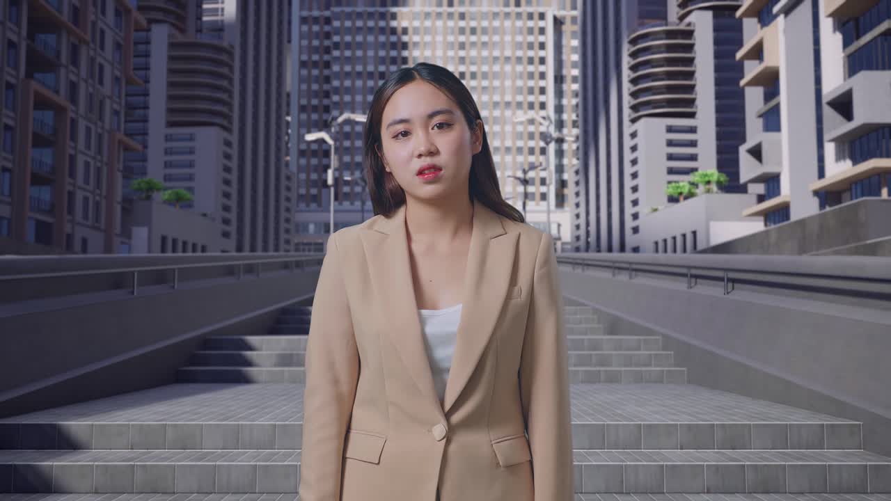 도시 풍경에 있는 사업가