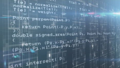 animazione dell'elaborazione dei dati sulla sala server