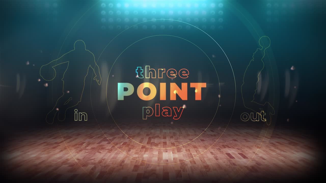 Sequência de título animada e dinâmica de jogo de basquete