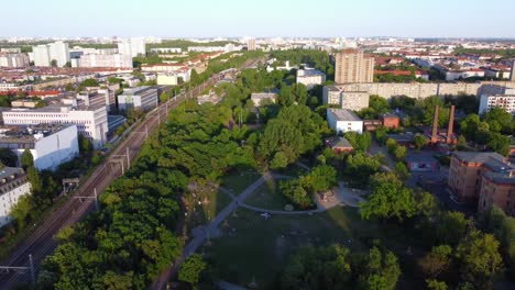 zeiss planetarium is europe's most modern science theater
gorgeous aerial view flight slowly tilt down drone footage
of berlin prenzlauer berg summer 2022