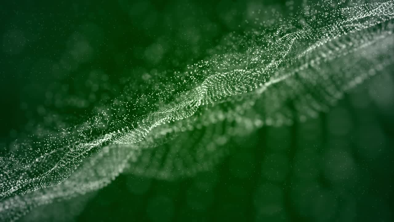 las partículas desfocalizadas de fondo en bucle (verde)