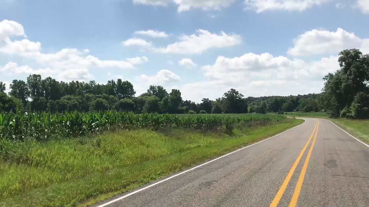 Driving on the beautiful Michigan back roads in the summer.