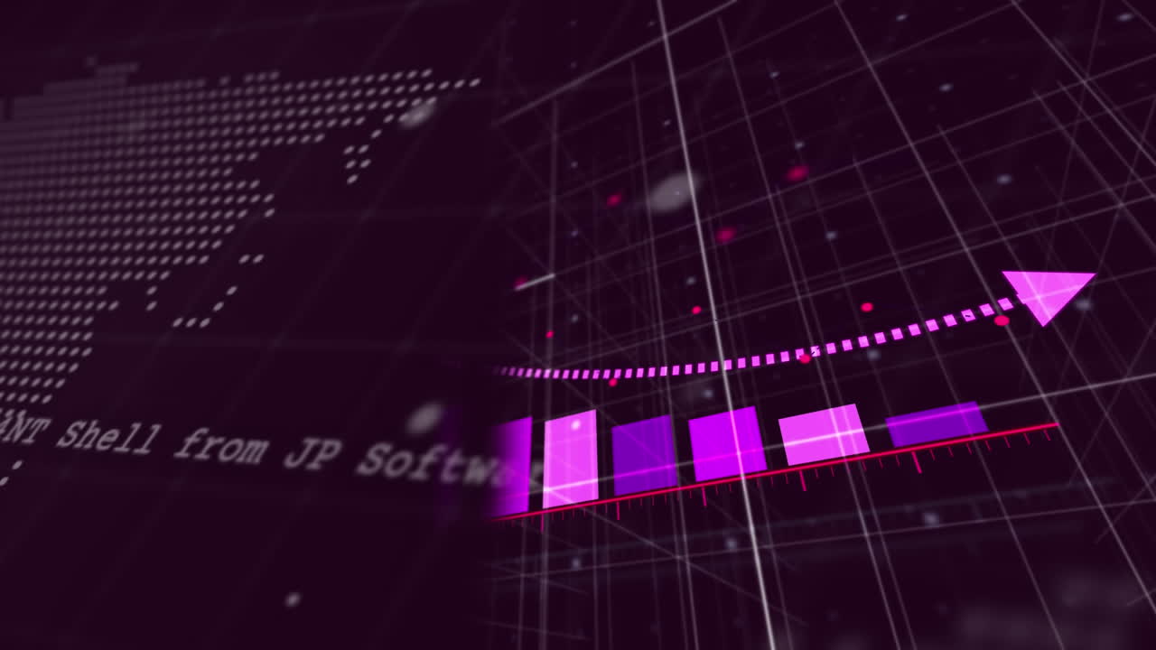 animación del mapa del mundo y procesamiento de datos financieros en fondo negro.