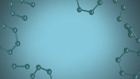 Animation-Von-3D-Mikromolekülen-Auf-Blauem-Hintergrund