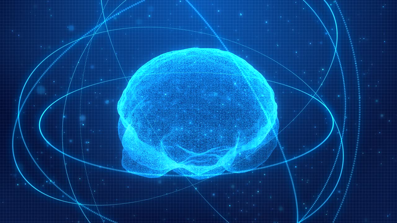 3D Electric Brain: A Futuristic Neural Network with Glowing Neurons and Cyber Connectivity