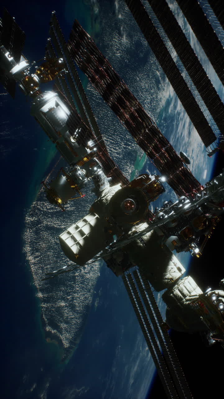 estación espacial internacional en órbita alrededor de la tierra