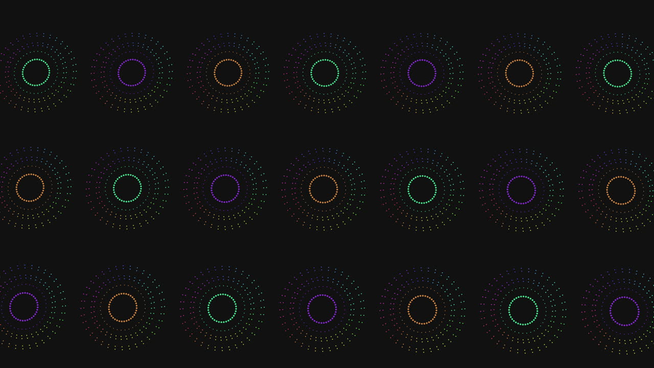 검은 바탕 에 있는 다채로운 원형 패턴