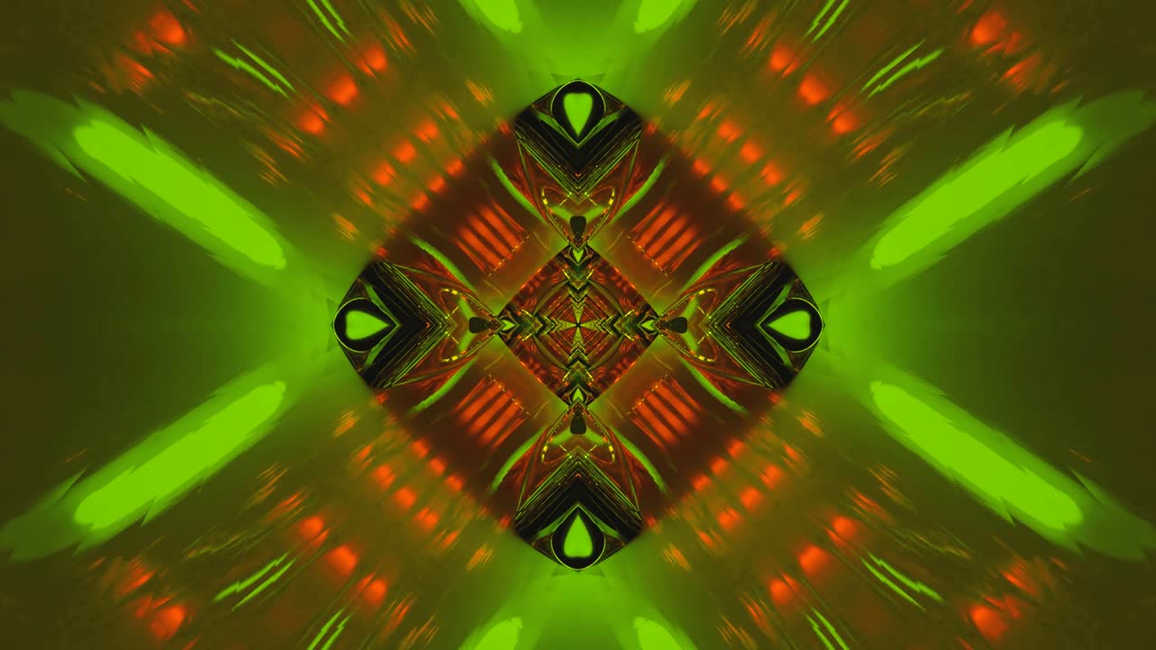 Un video dinamico a tunnel mostra colori vivaci e motivi intricati in un loop continuo. Le immagini creano un'atmosfera accattivante che coinvolge gli spettatori, migliorando qualsiasi ambientazione.