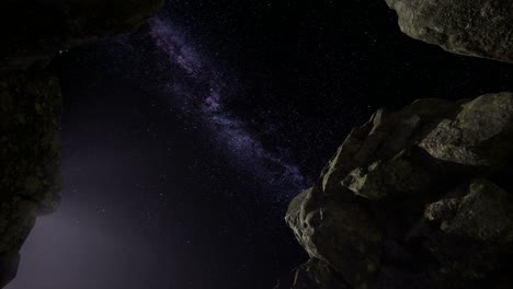 rutas de estrellas de astrofotografía de 4k sobre las paredes del cañón de piedra arenisca