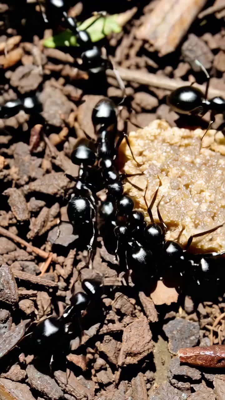 Black Ants Carrying Food