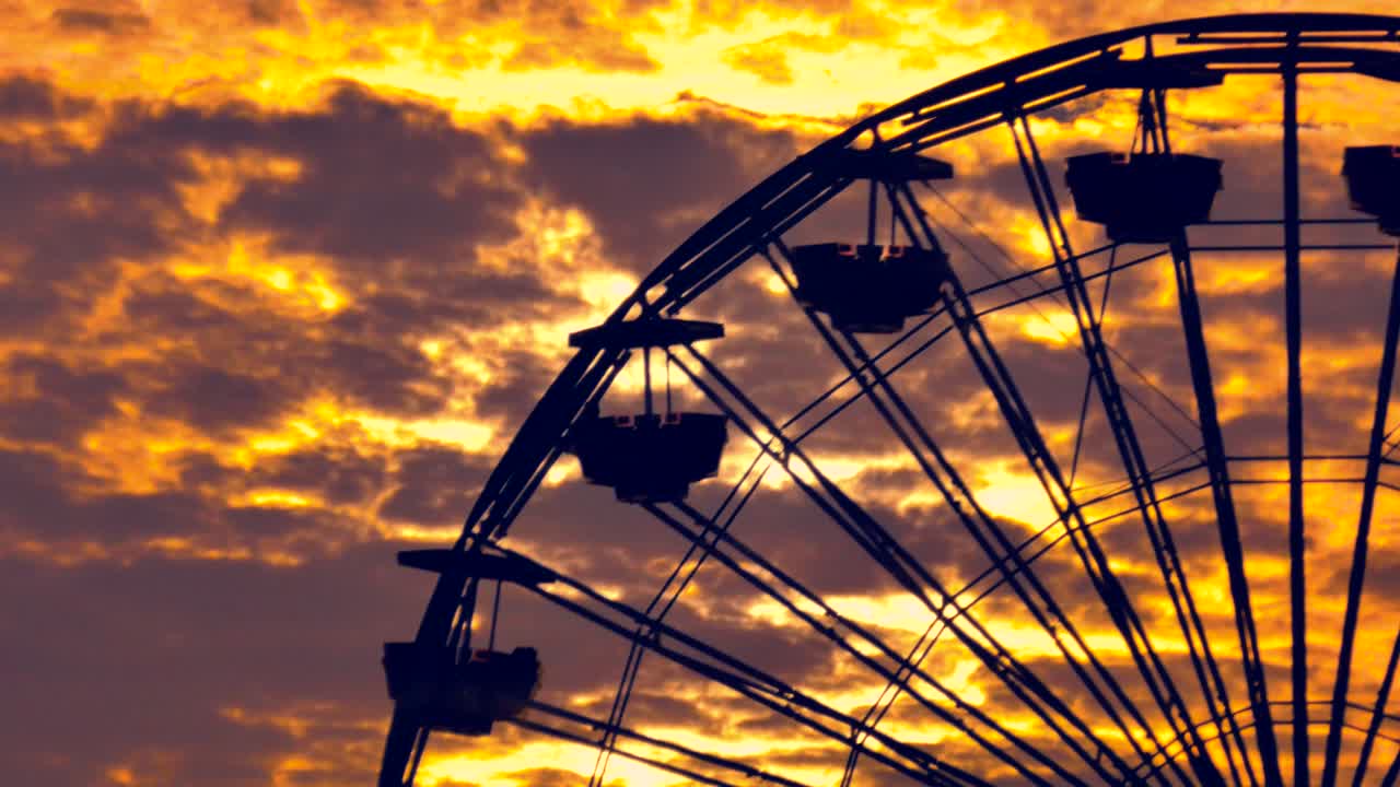 Sunset Ferris Wheel Silhouette