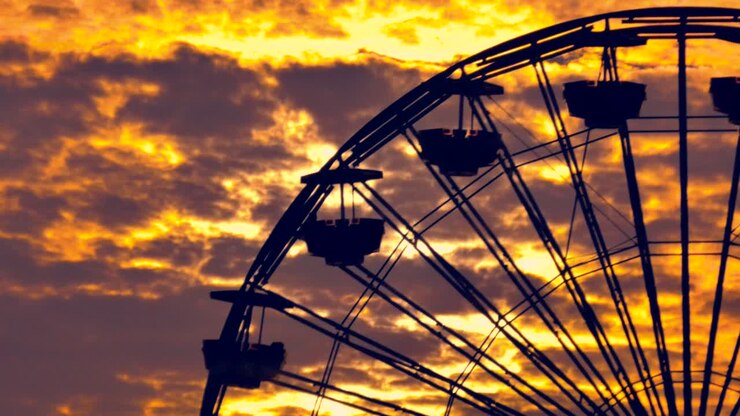 Sunset Ferris Wheel Silhouette