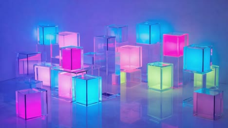 cubos de neón abstractos