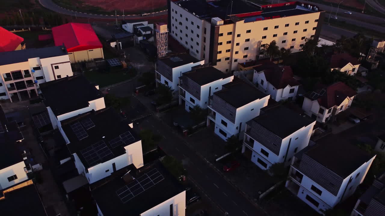 Beautiful aerial view of newly built homes and apartments in the Gudu area in the city of Abuja, Nigeria on a sunny day