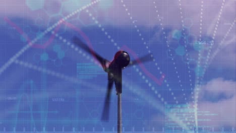 Animation-of-financial-data-processing-over-electric-windmill