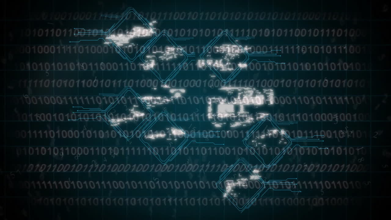Animation of icons and digital data processing over icons