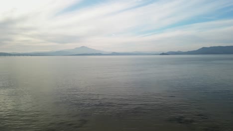 elevated drone view of the surrounding ocean between san rafael and point molate beach.